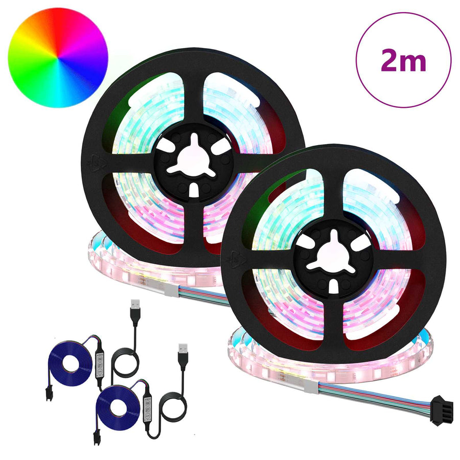 LED-strip 4 pcs Zwart en transparant 100 x 0,8 x 0,3 cm