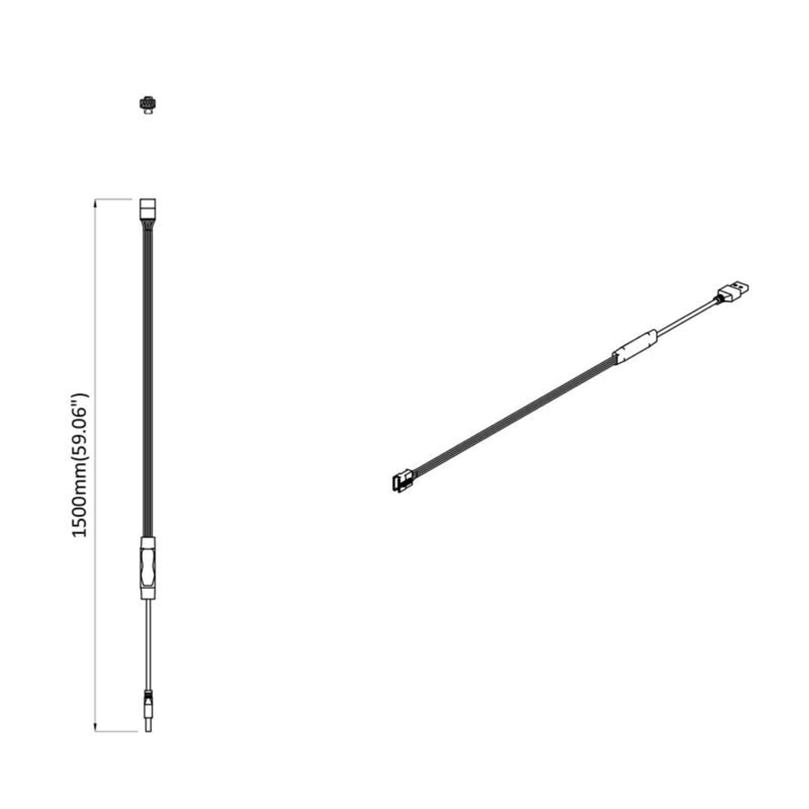 LED-strip 12 pcs Zwart en transparant 1000 mm