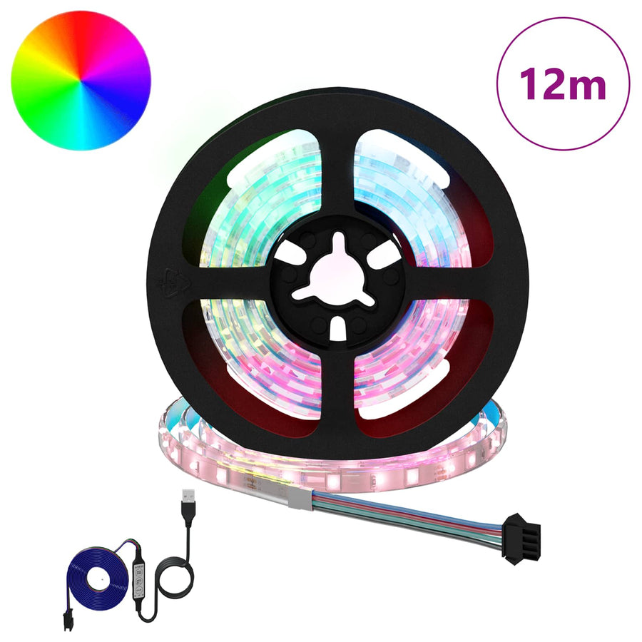 LED-strip 12 pcs Zwart en transparant 1000 mm
