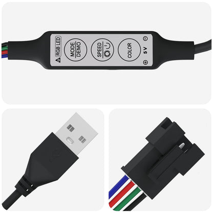 LED-strip 4 pcs Zwart en transparant 230 x 0,8 x 0,3 cm