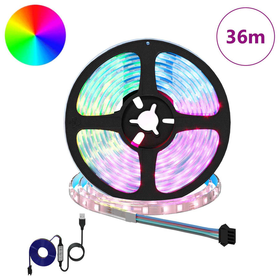 LED-strip 12 pcs Zwart en transparant 3000 mm