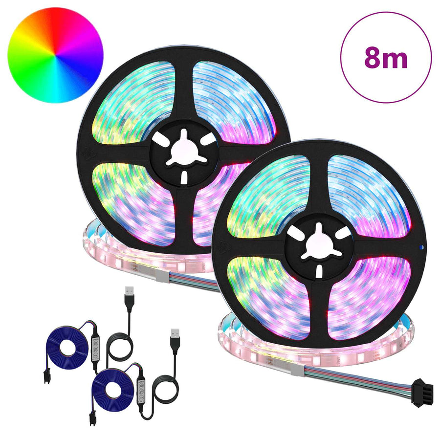 LED-strip 4 pcs Zwart en transparant 400 x 0,8 x 0,3 cm