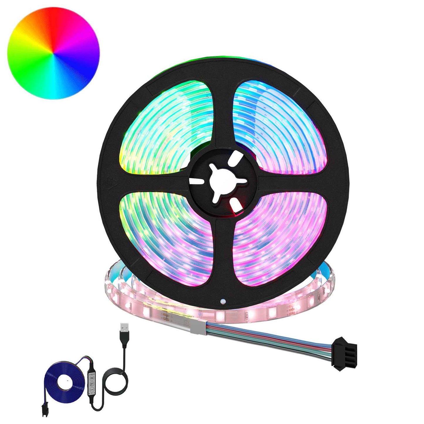 LED-strip 4 pcs Zwart en transparant 470 x 0,8 x 0,3 cm