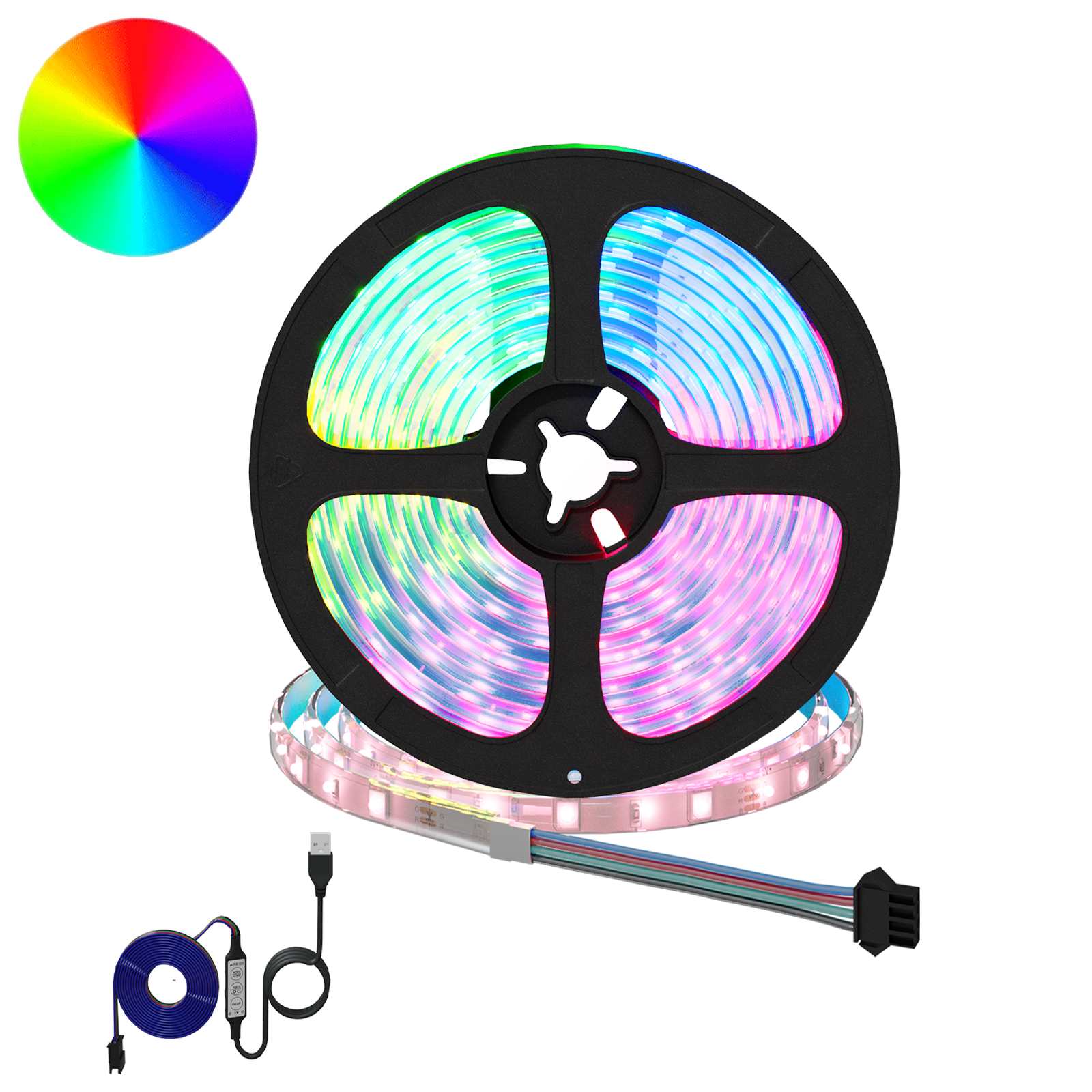 LED-strip 4 pcs Zwart en transparant 470 x 0,8 x 0,3 cm