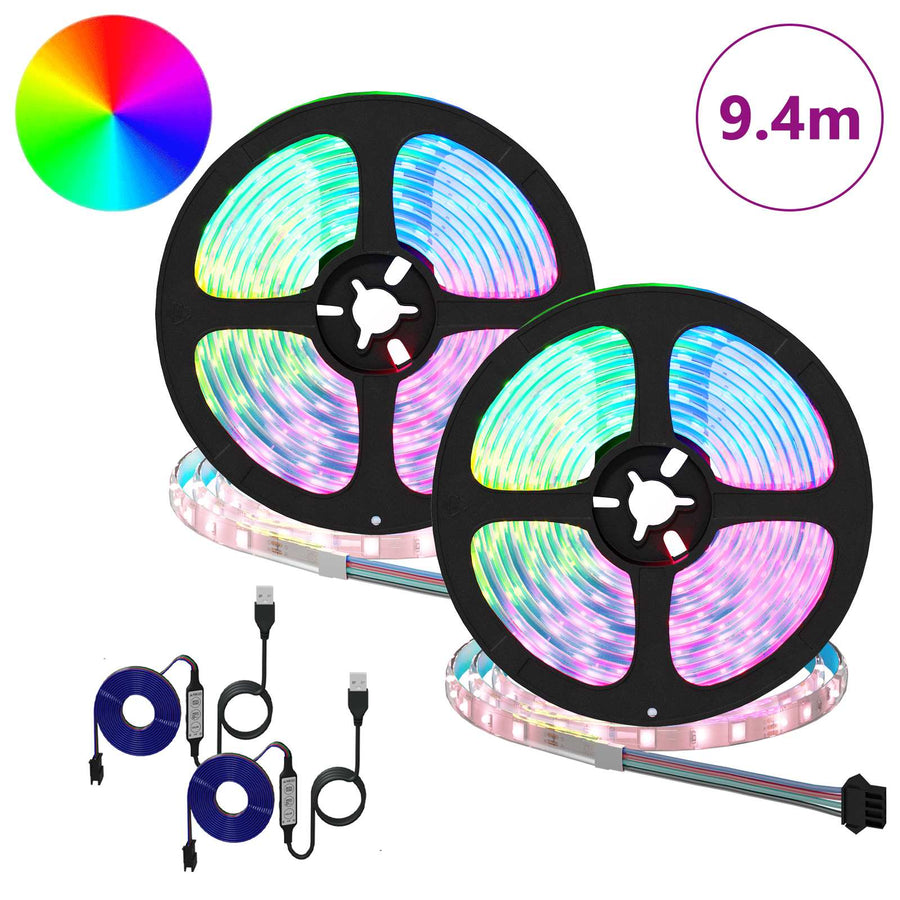 LED-strip 4 pcs Zwart en transparant 470 x 0,8 x 0,3 cm