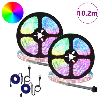LED-strip 4 pcs Zwart en transparant 510 x 0,8 x 0,3 cm