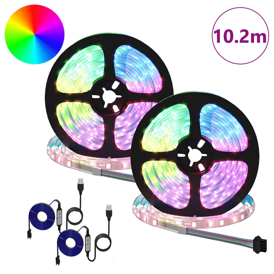 LED-strip 4 pcs Zwart en transparant 510 x 0,8 x 0,3 cm