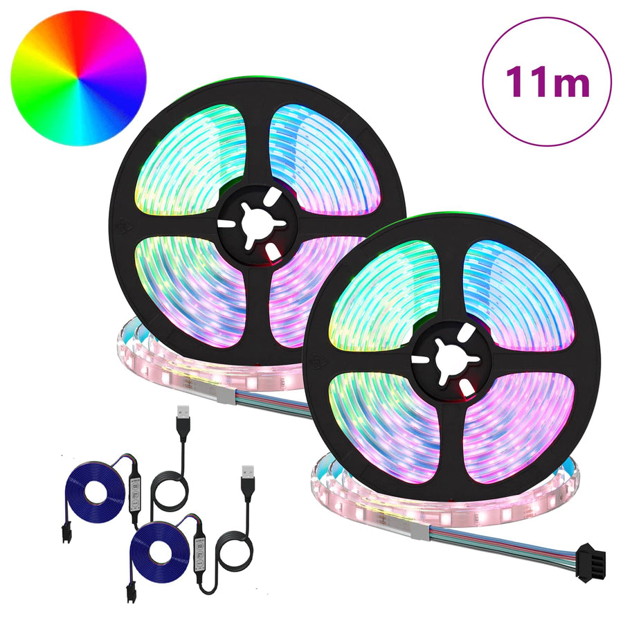 LED-strip 4 pcs Zwart en transparant 550 x 0,8 x 0,3 cm