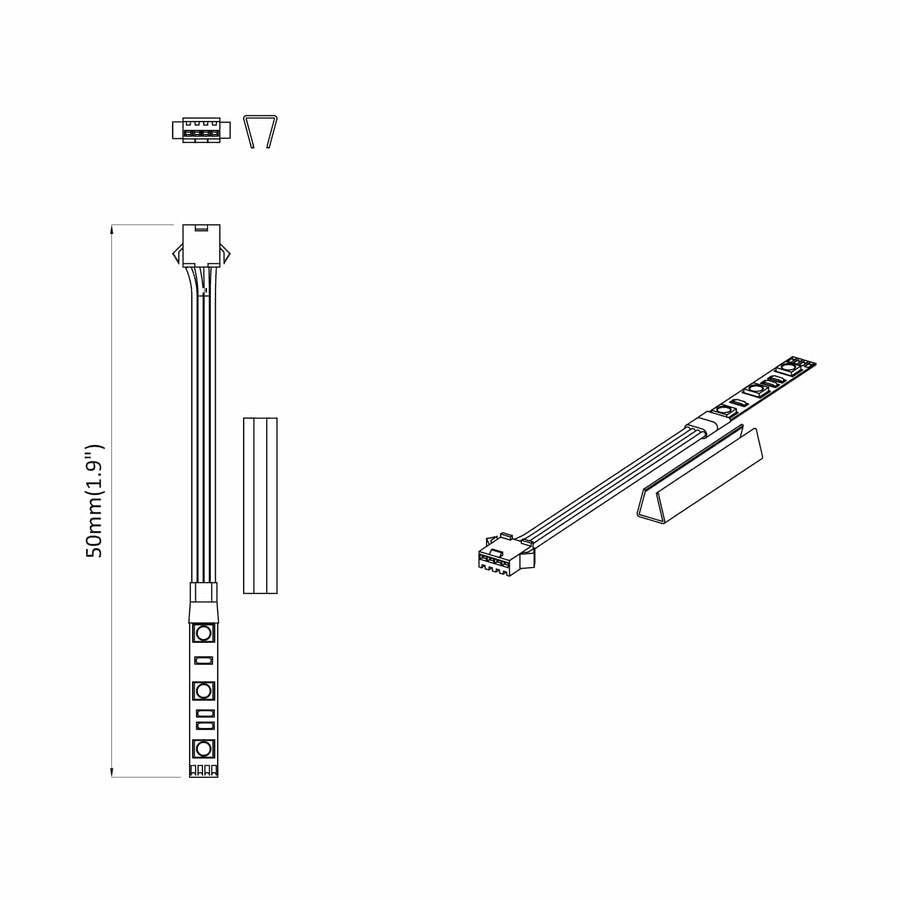 LED-strip 12 pcs Zwart en Wit 1745 mm Koper en kunststof