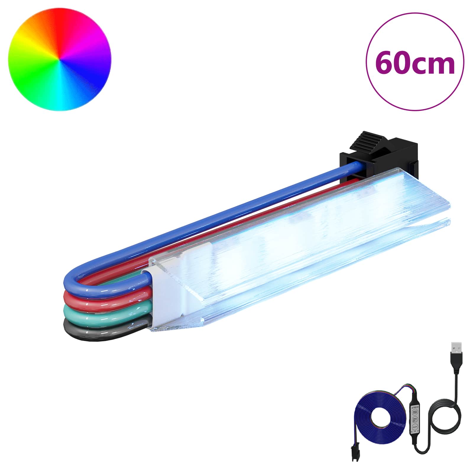 LED-strip 12 pcs Zwart en Wit 1745 mm Koper en kunststof