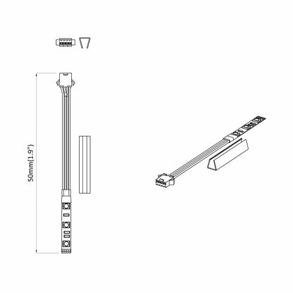 LED-strip 4 pcs Zwart en Multikleur 150 cm Koper en kunststof