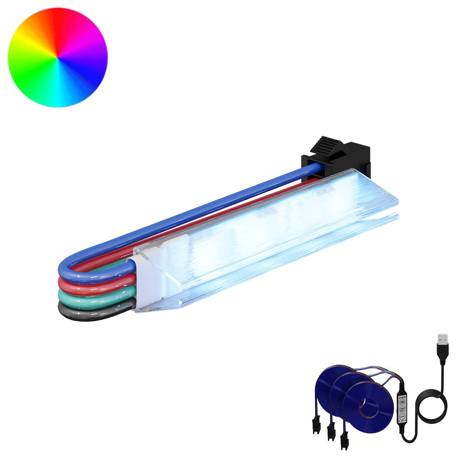 LED-strip 4 pcs Zwart en Multikleur 150 cm Koper en kunststof