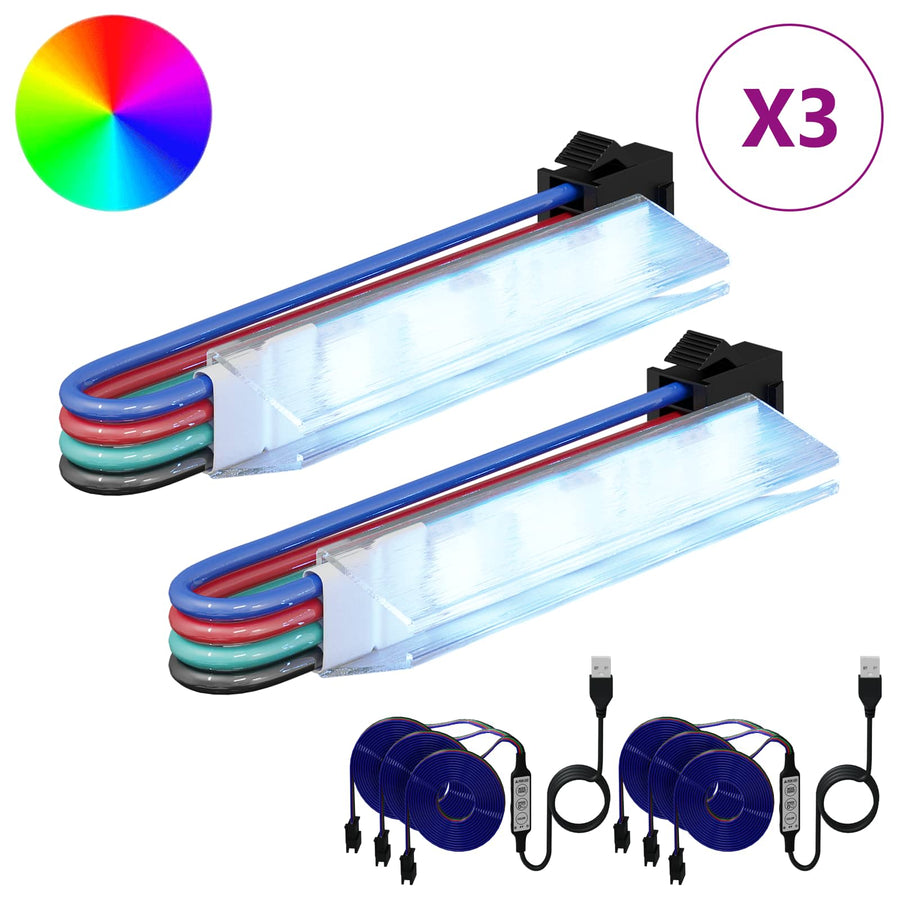 LED-strip 4 pcs Zwart en Multikleur 150 cm Koper en kunststof