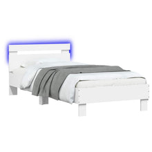 Bed Frame met LED Wit 80 x 200 cm Bewerkt hout