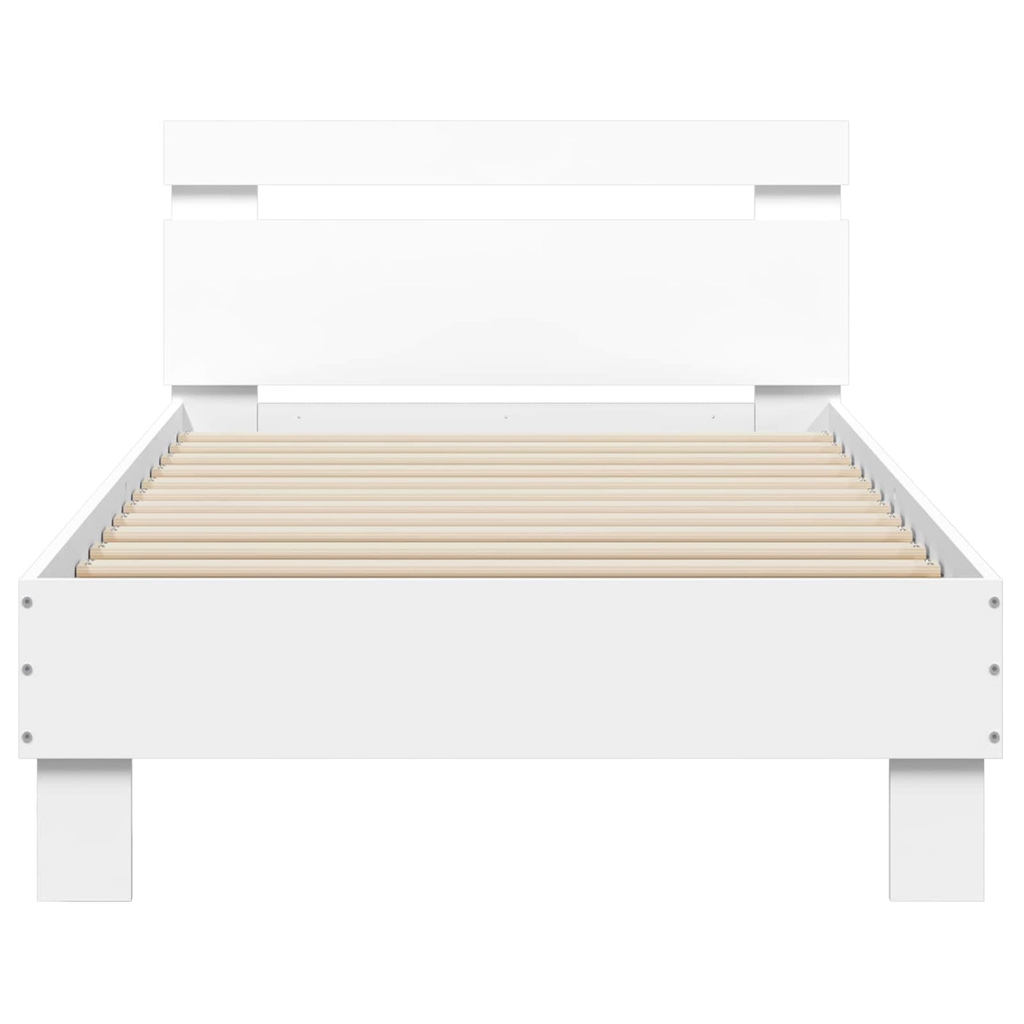 Bed Frame met LED Wit 80 x 200 cm Bewerkt hout