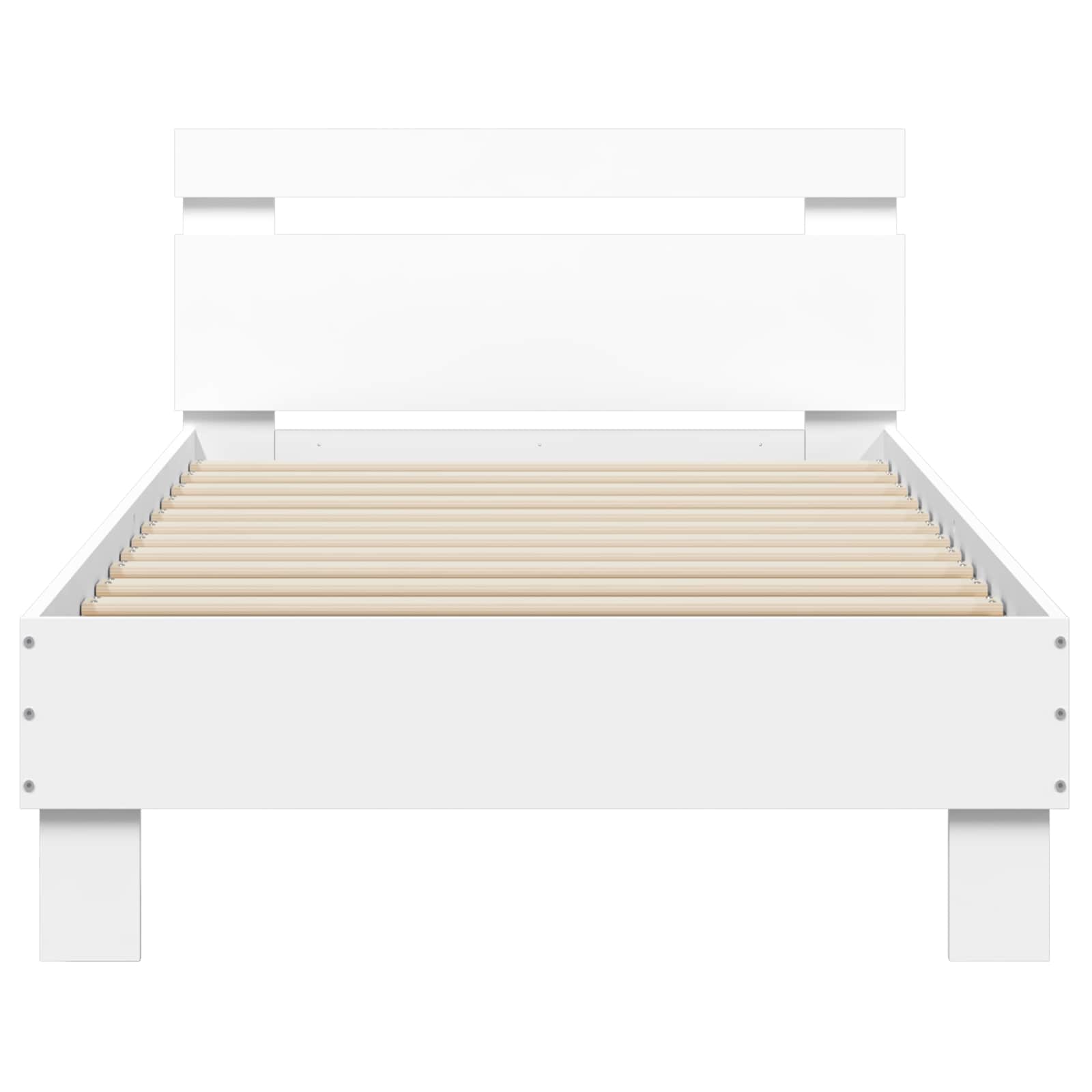 Bed Frame met LED Wit 80 x 200 cm Bewerkt hout