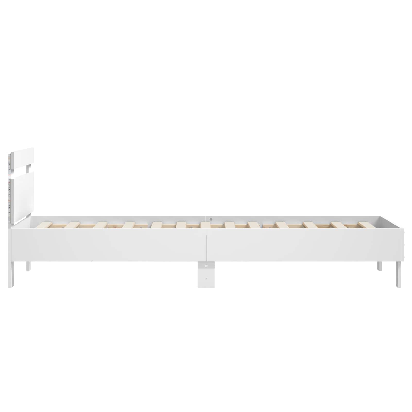 Bed Frame met LED Wit 80 x 200 cm Bewerkt hout