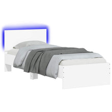 Bed Frame met LED Wit 80 x 200 cm Bewerkt hout