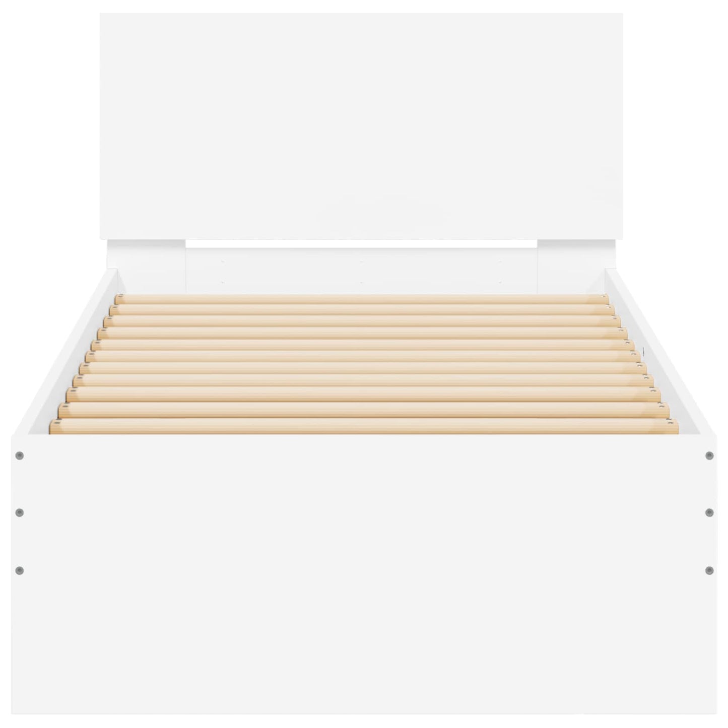 Bed Frame met LED Wit 80 x 200 cm Bewerkt hout