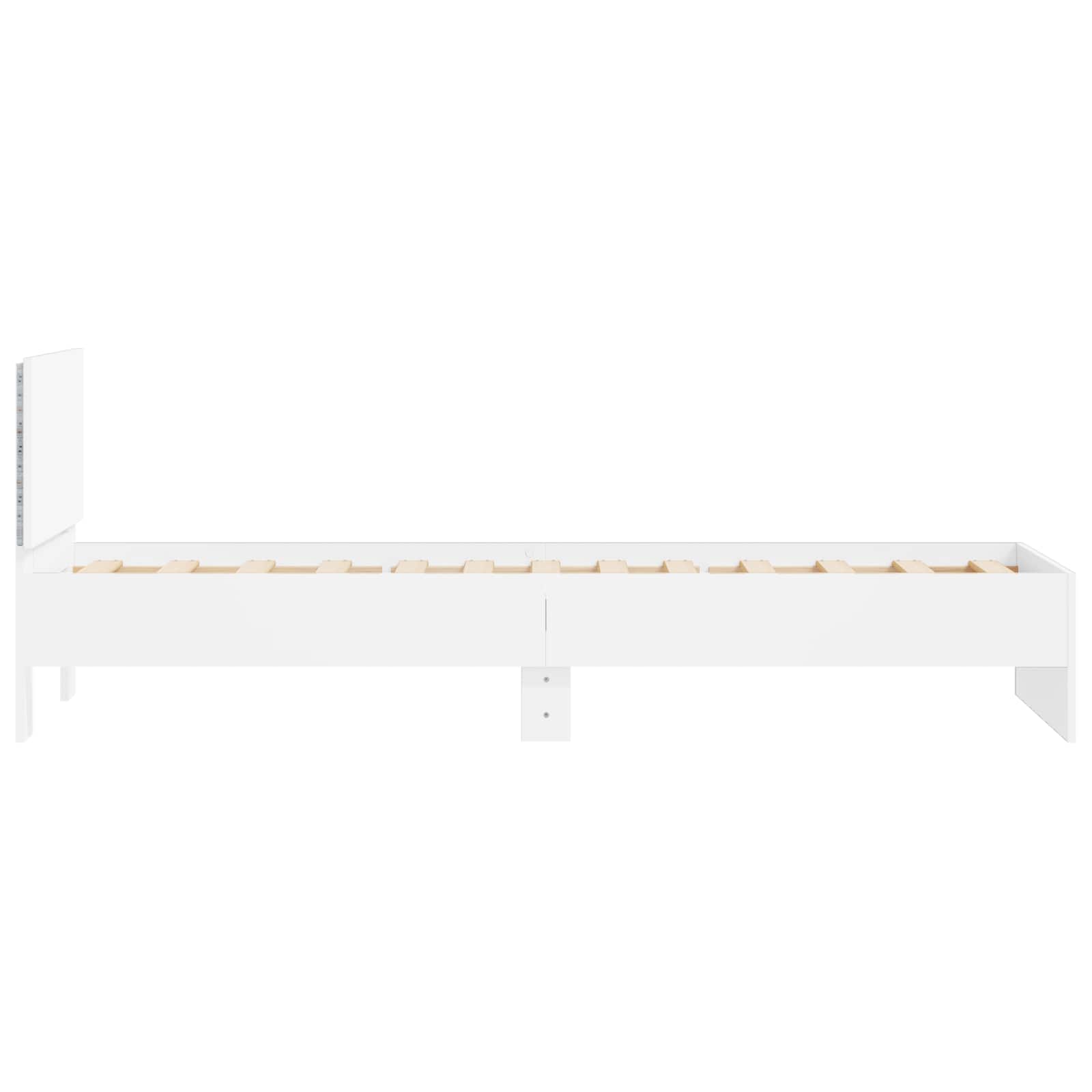 Bed Frame met LED Wit 80 x 200 cm Bewerkt hout