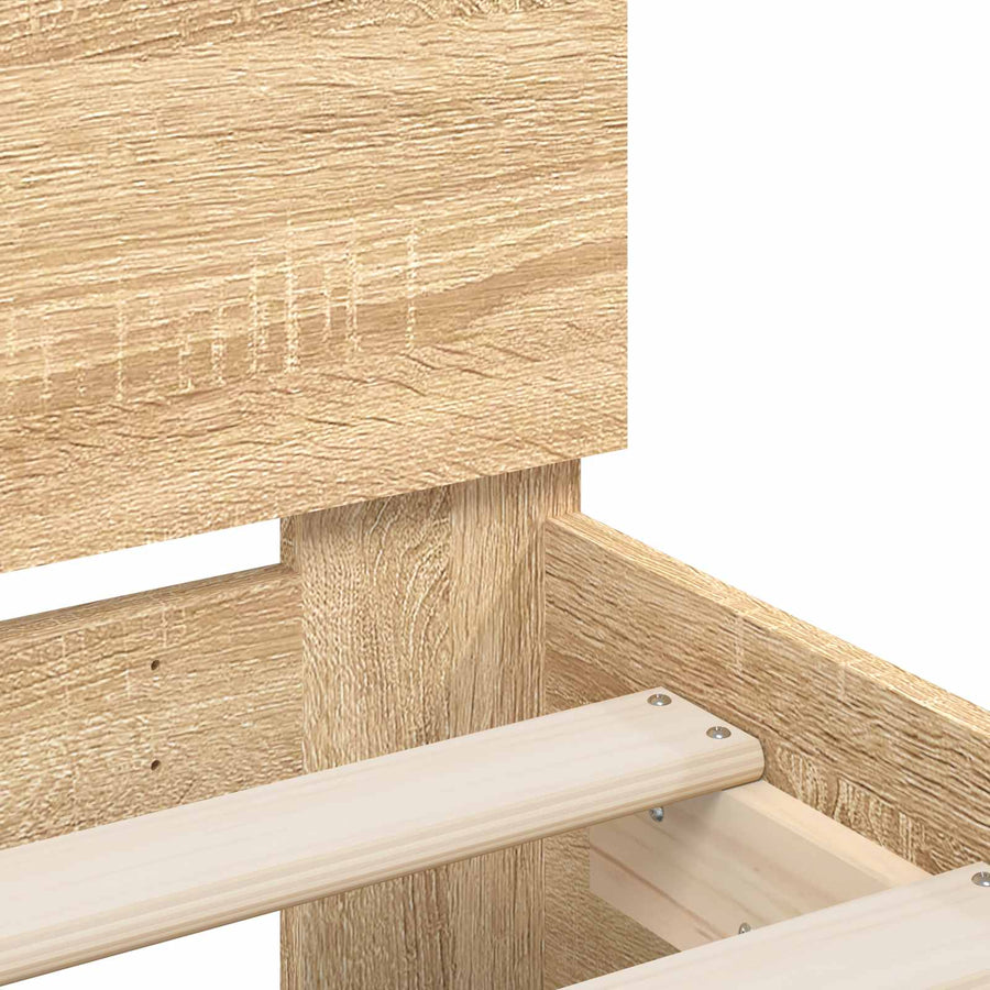 Bed Frame met LED Sonoma Eiken 80 x 200 cm Bewerkt hout