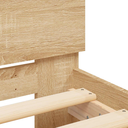 Bed Frame met LED Sonoma Eiken 80 x 200 cm Bewerkt hout