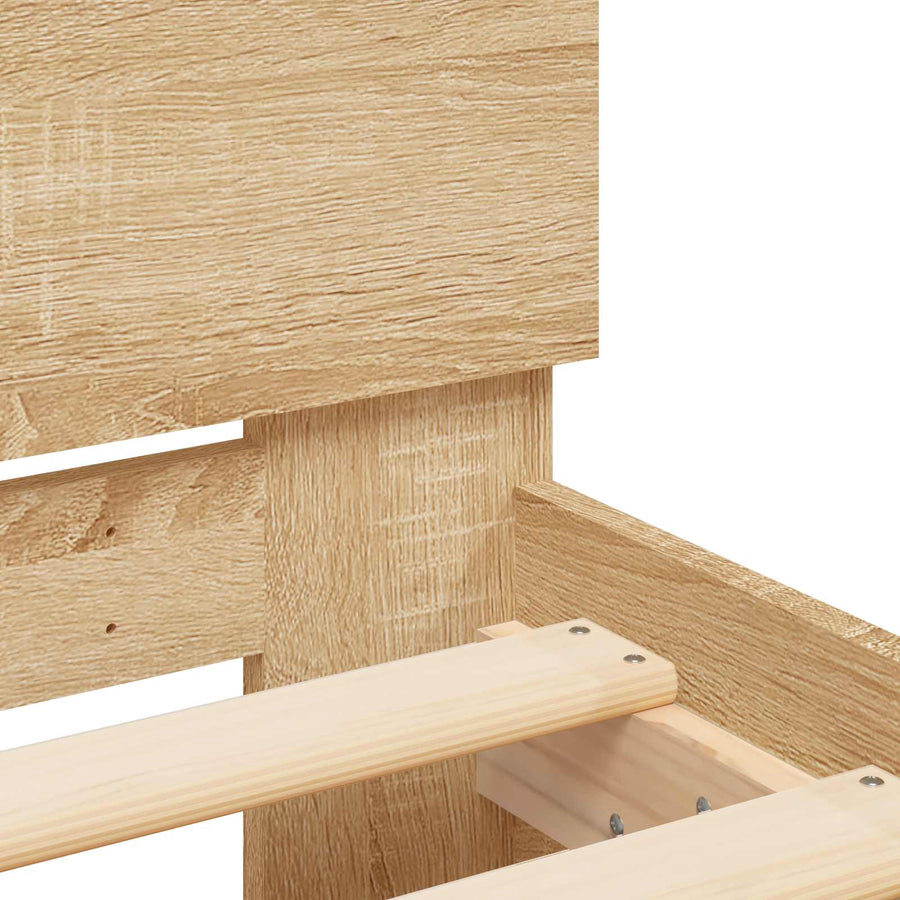 Bed Frame met LED Sonoma Eiken 80 x 200 cm Bewerkt hout