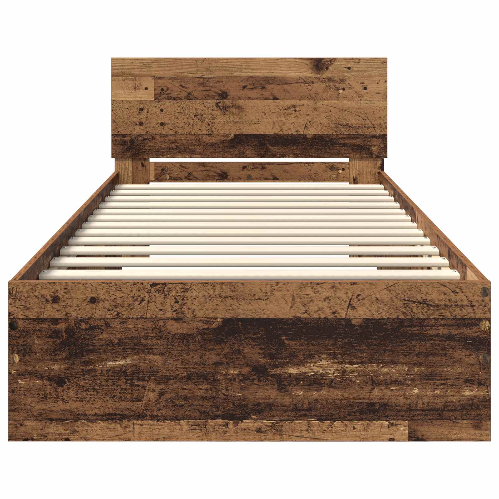 Bed Frame met LED Oud hout 80 x 200 cm Bewerkt hout