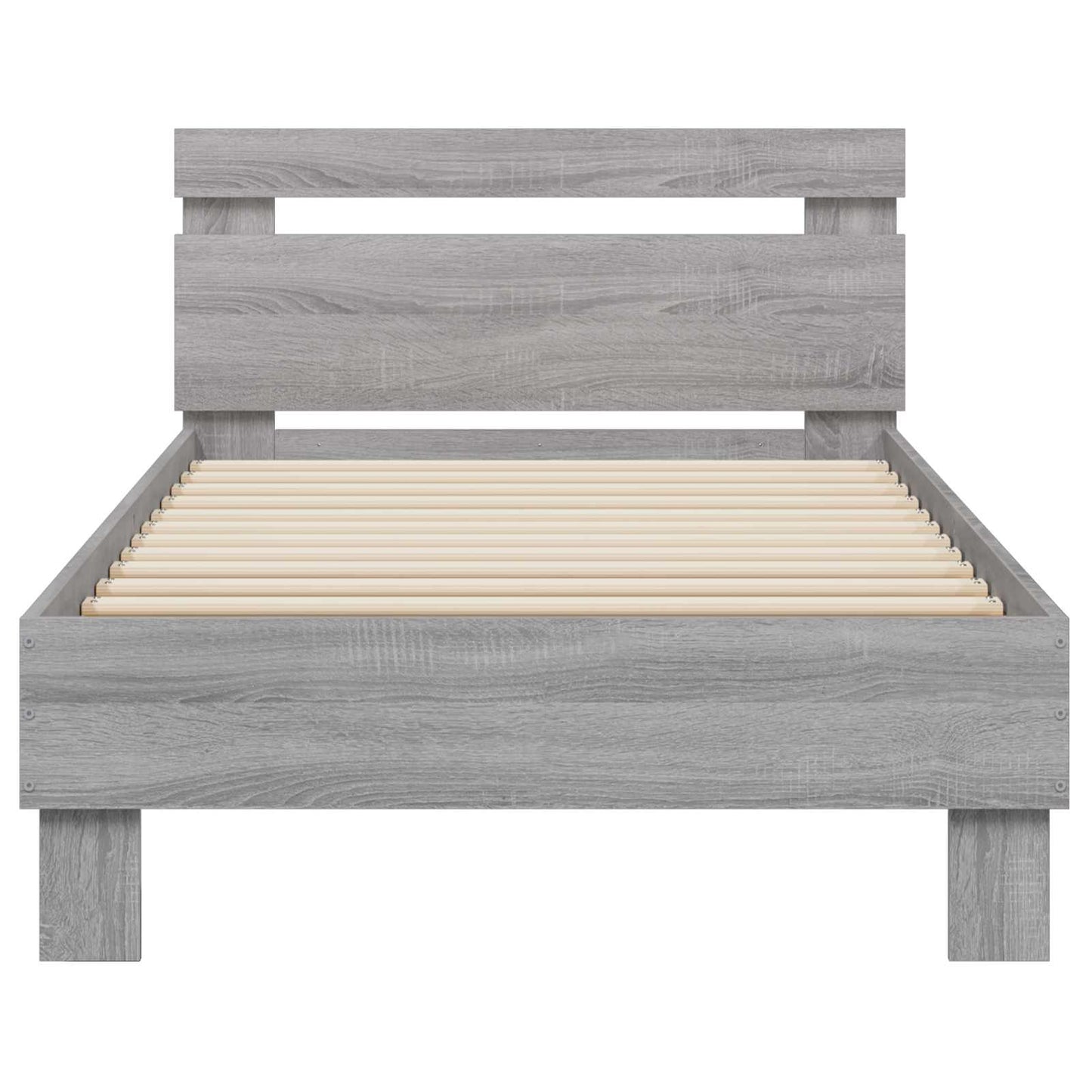 Bed Frame met LED Grijs Sonoma 80 x 200 cm Bewerkt hout