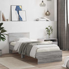 LED Bed Frame Grey Sonoma 80 x 200 cm Engineered Wood