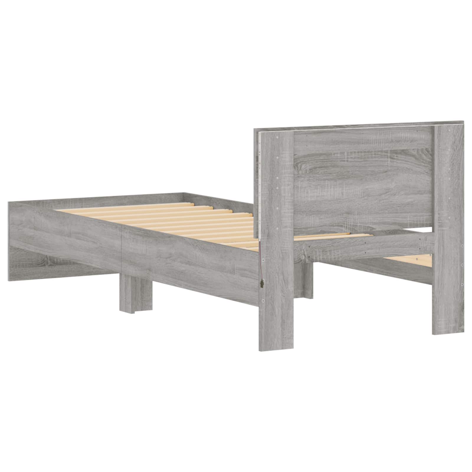 Bed Frame met LED Grijs Sonoma 80 x 200 cm Bewerkt hout