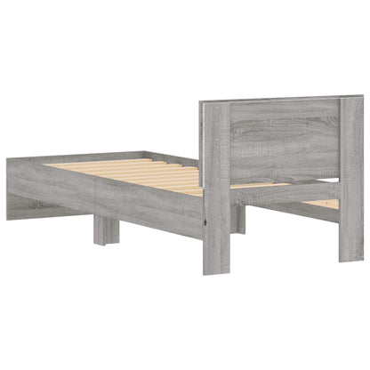 Bed Frame met LED Grijs Sonoma 80 x 200 cm Bewerkt hout