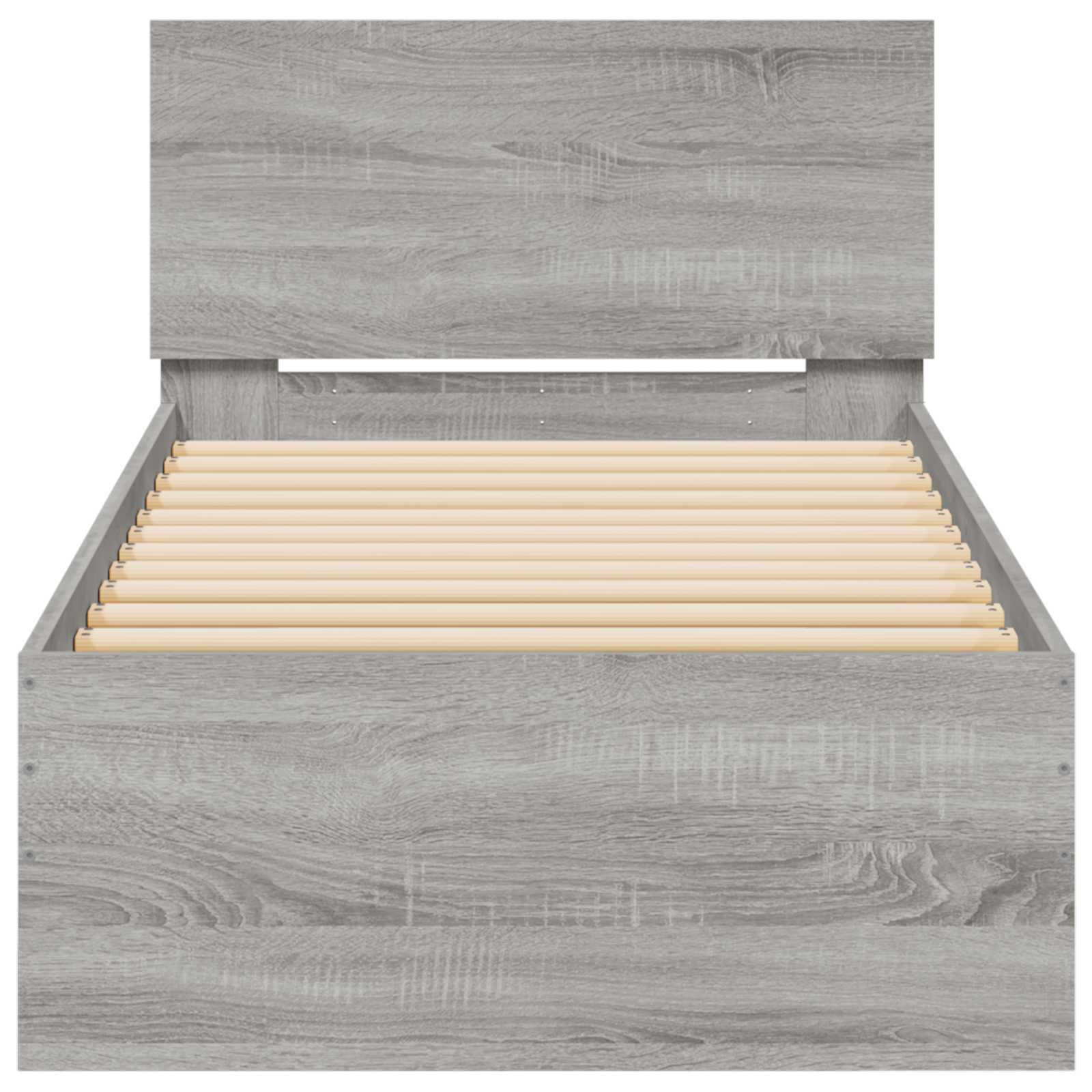 Bed Frame met LED Grijs Sonoma 80 x 200 cm Bewerkt hout