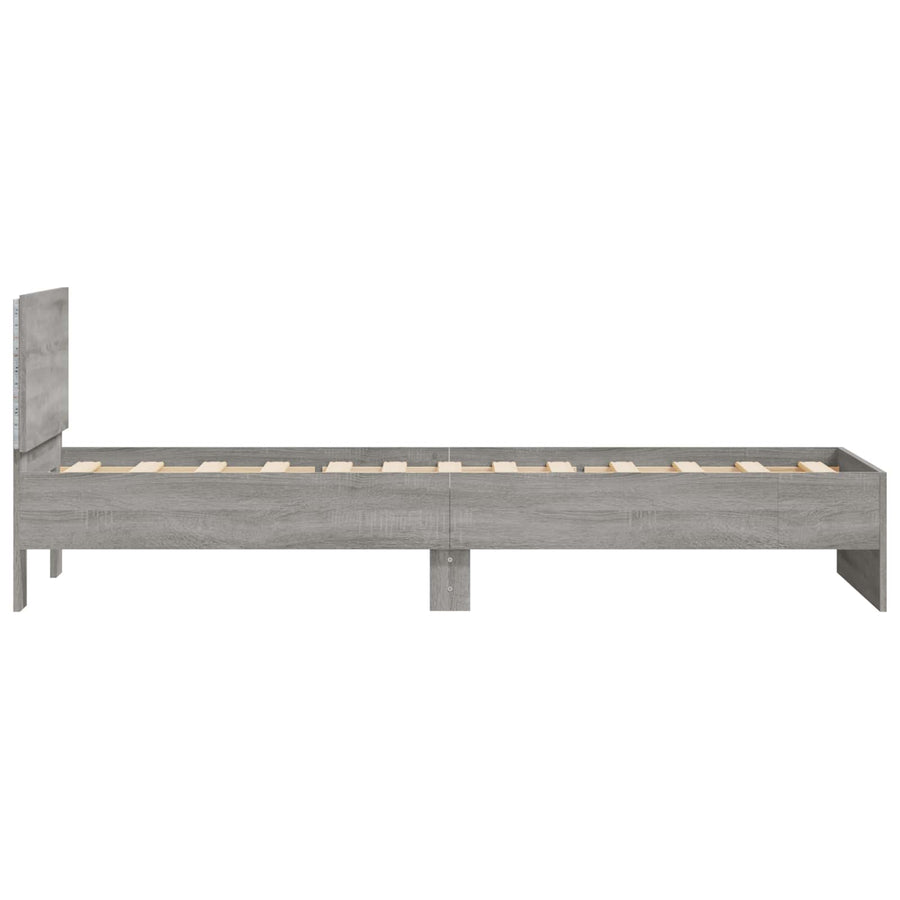 Bed Frame met LED Grijs Sonoma 80 x 200 cm Bewerkt hout