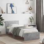 Bed Frame with LED Concrete Grey 80 x 200 cm Engineered Wood
