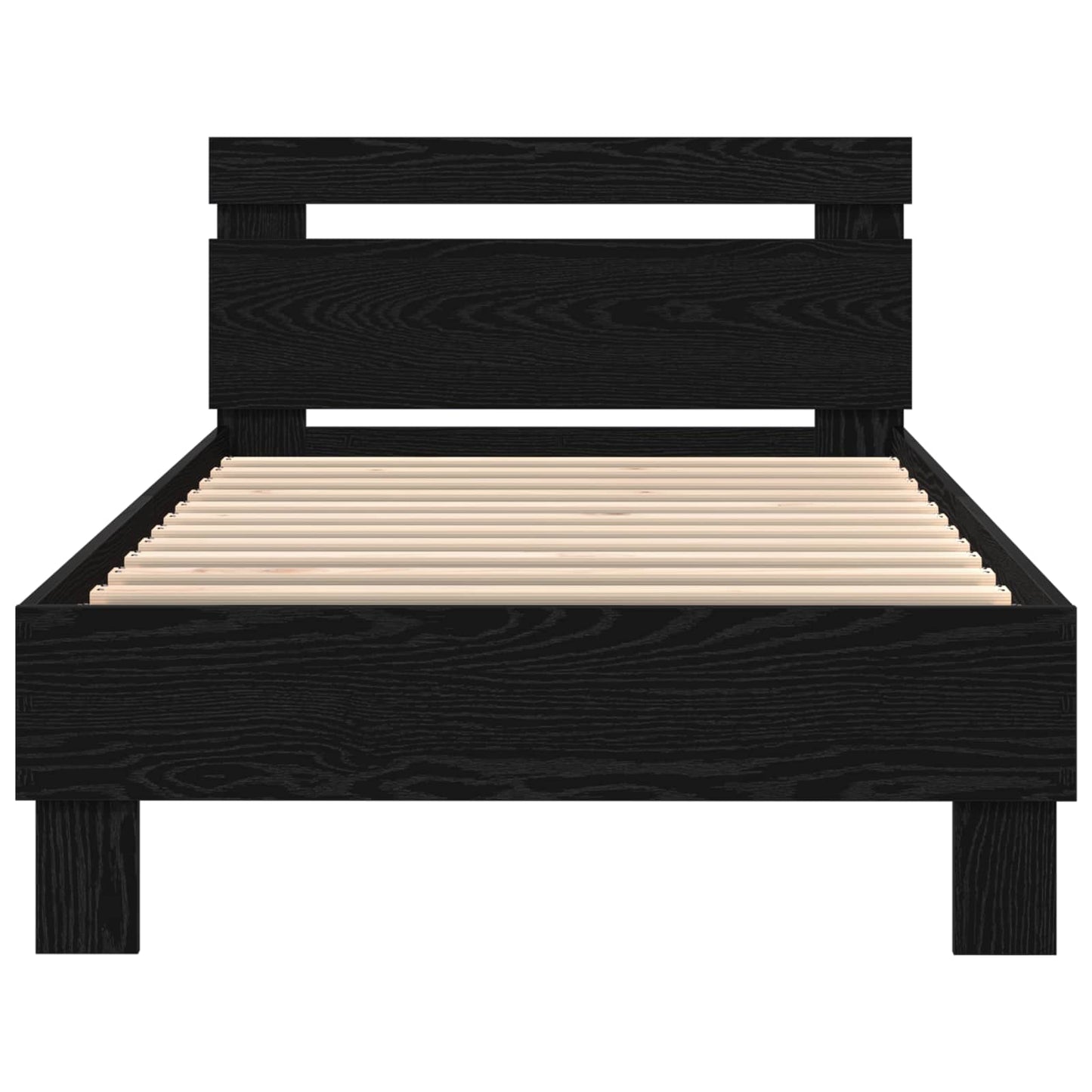Bed Frame met LED Zwart eiken 80 x 200 cm Bewerkt hout