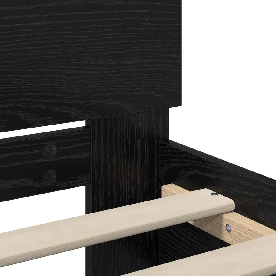 Bed Frame met LED Zwart eiken 80 x 200 cm Bewerkt hout