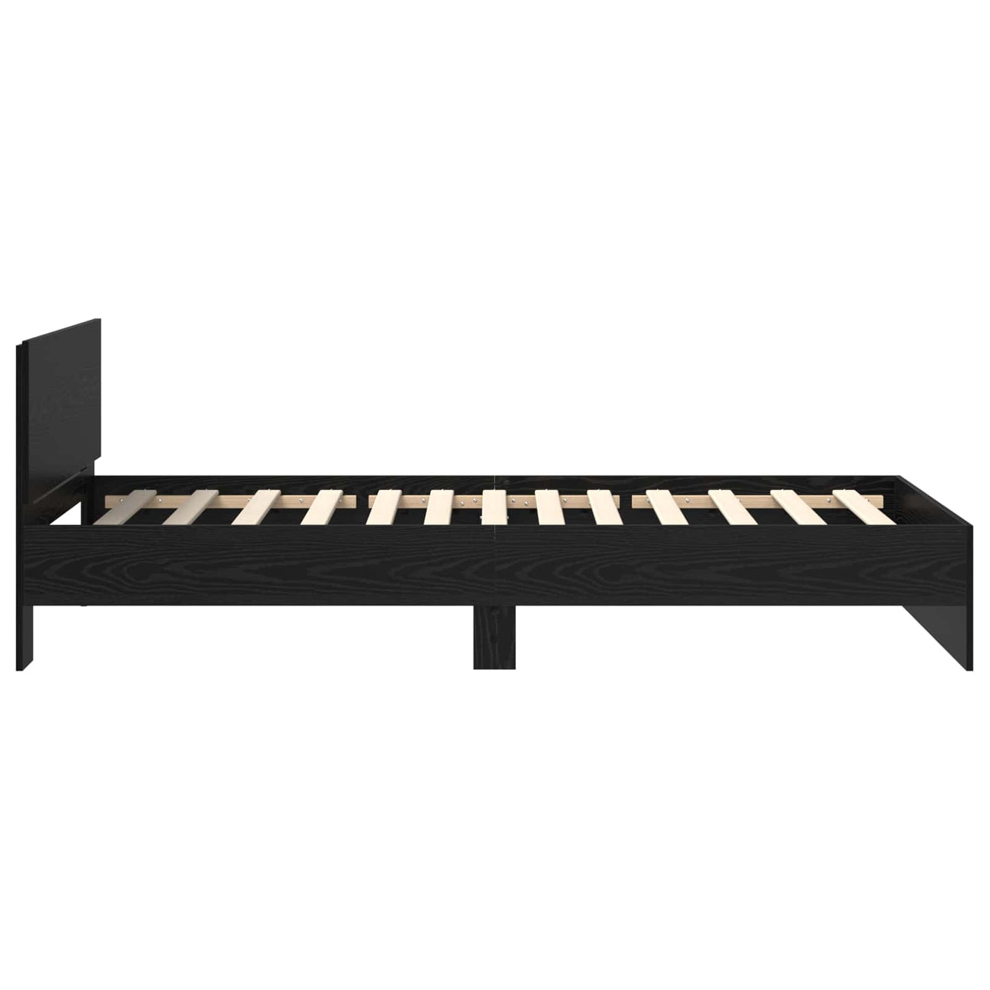Bed Frame met LED Zwart eiken 80 x 200 cm Bewerkt hout