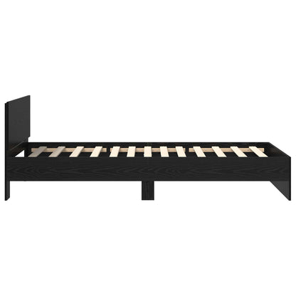 Bed Frame met LED Zwart eiken 80 x 200 cm Bewerkt hout
