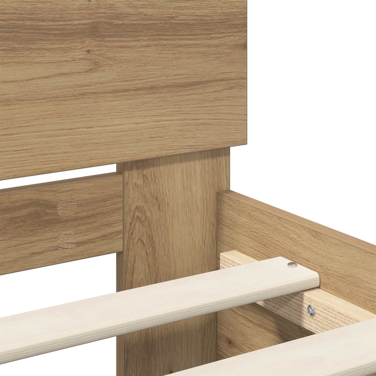 Bed Frame met LED Artisanaal eiken 80 x 200 cm Bewerkt hout