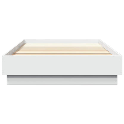 Bed Frame met LED Wit 80 x 200 cm Bewerkt hout