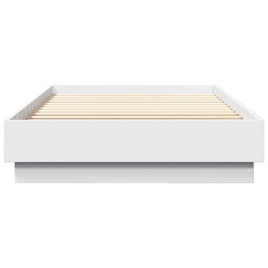 Bed Frame met LED Wit 80 x 200 cm Bewerkt hout