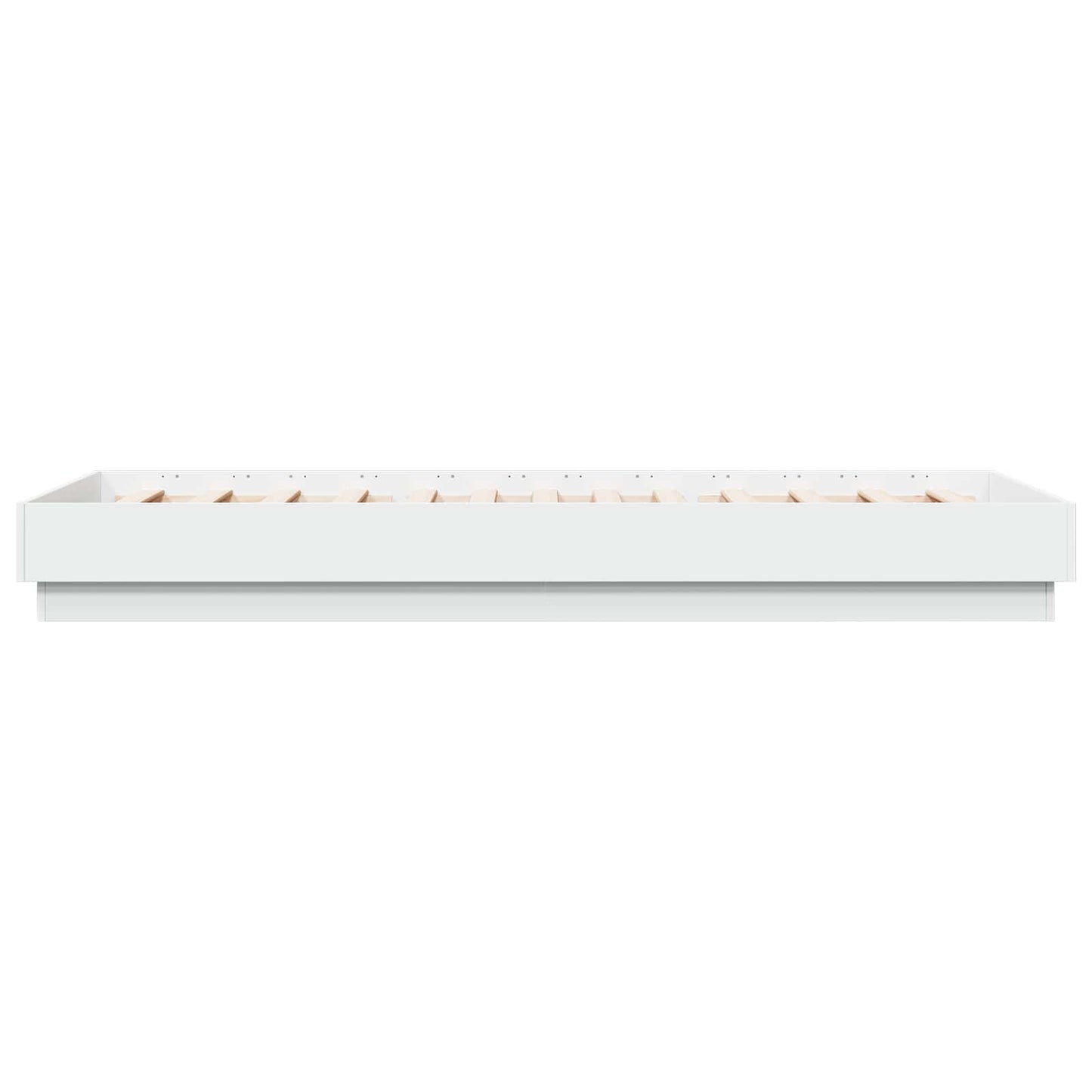 Bed Frame met LED Wit 80 x 200 cm Bewerkt hout