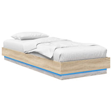 Bed Frame met LED Sonoma Eiken 80 x 200 cm Bewerkt hout
