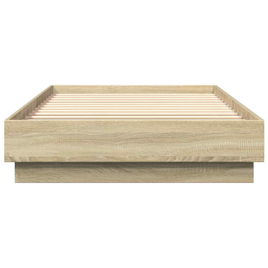 Bed Frame met LED Sonoma Eiken 80 x 200 cm Bewerkt hout