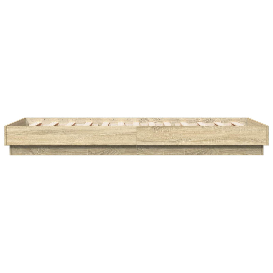 Bed Frame met LED Sonoma Eiken 80 x 200 cm Bewerkt hout