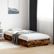 Bedframe 80x200 cm gerookt eiken met LED
