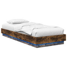 Bed Frame met LED Gerookt eiken 80 x 200 cm Bewerkt hout