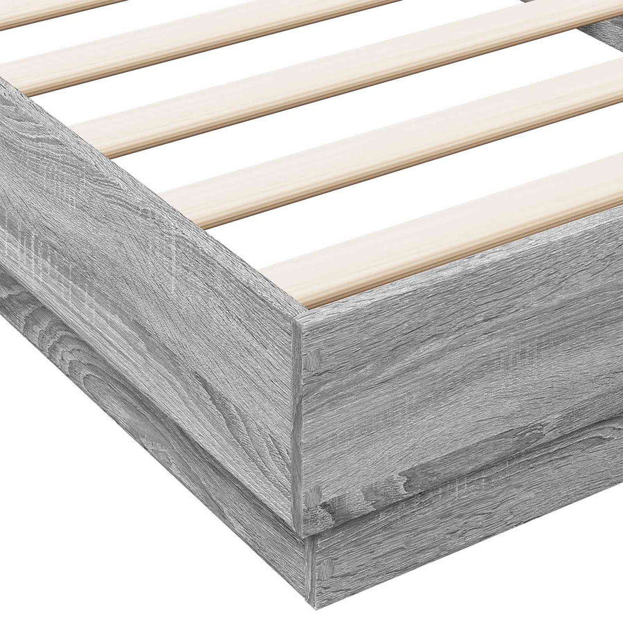 Bed Frame met LED Grijs Sonoma 80 x 200 cm Bewerkt hout