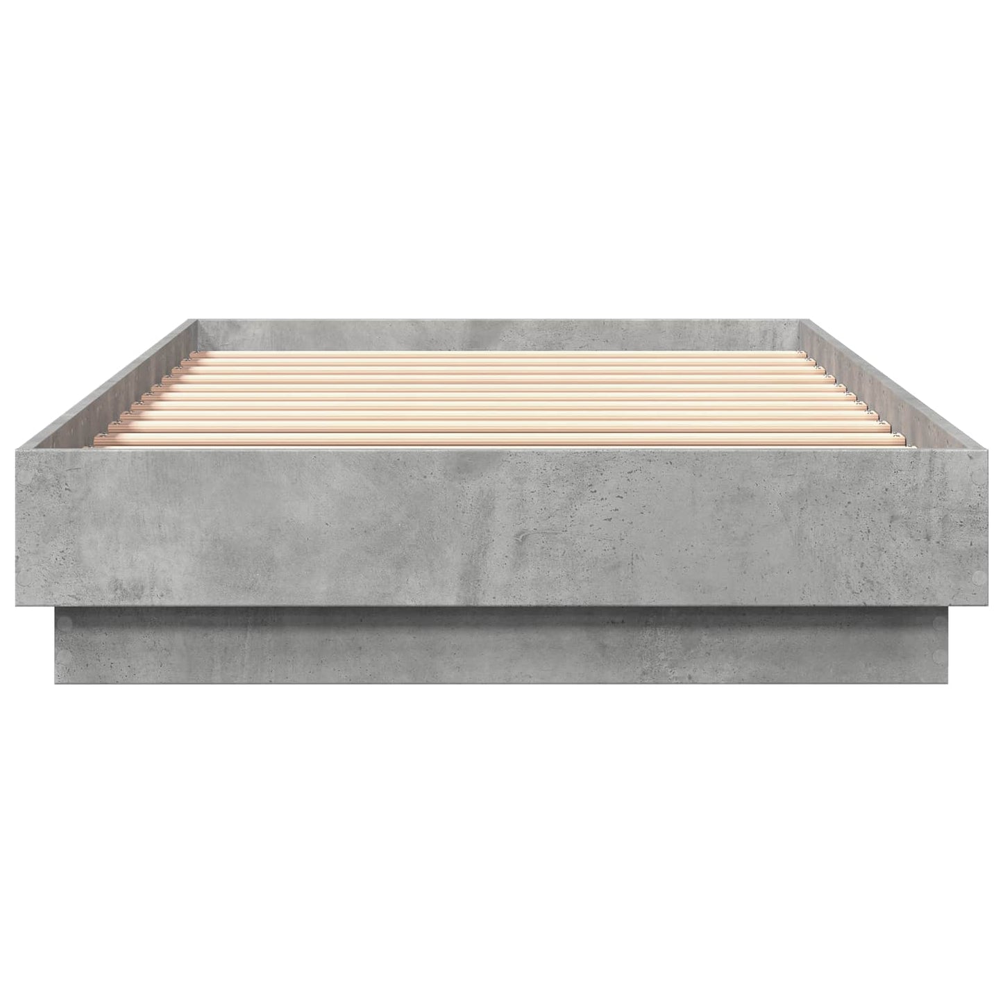 Bed Frame met LED Betongrijs 80 x 200 cm Bewerkt hout